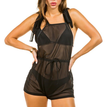 two piece swimsuit with jumpsuit coverup