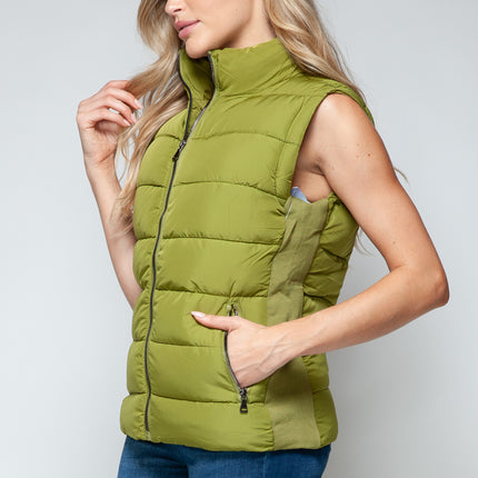 Snobbish Zip Up Turtleneck Vest with Pockets