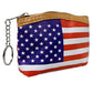 American Flag Print Textured PU Leather Coin Bag