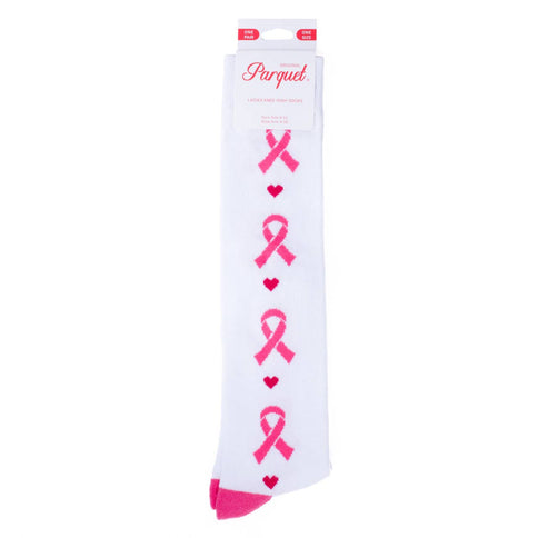 Ladies Knee High Breast Cancer Awareness Ribbon Socks