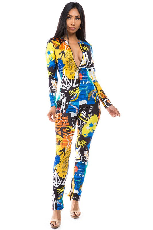 SEXY MULTI PRINT JUMPSUIT