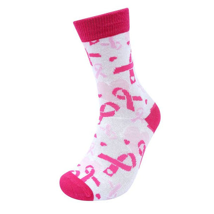 Women's Breast Cancer Ribbon Novelty Sock