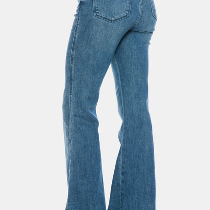 Judy Blue Full Size Tummy Control Cut Hem Flare Jeans