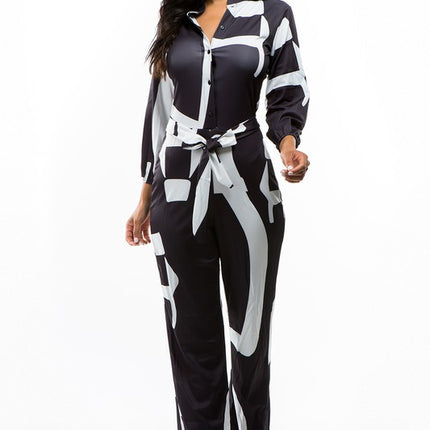 SEXY BLACK AND WHITE JUMPSUIT