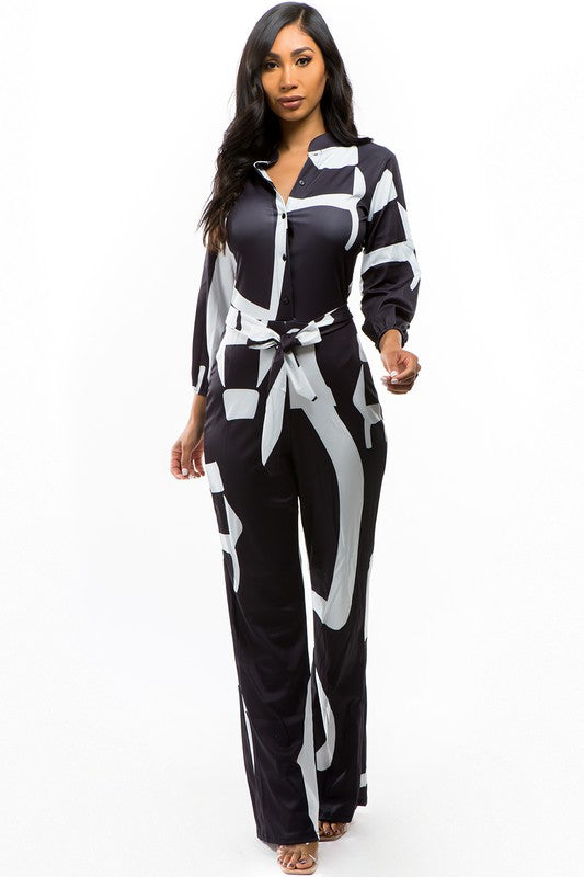 SEXY BLACK AND WHITE JUMPSUIT