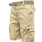 Weiv Mens Belted Cargo Shorts Pockets and Belt