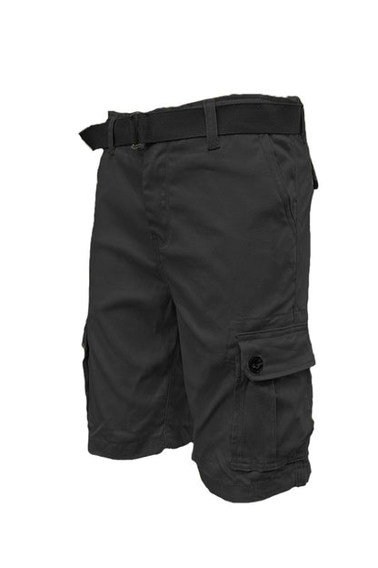 Weiv Mens Belted Cargo Shorts Pockets and Belt