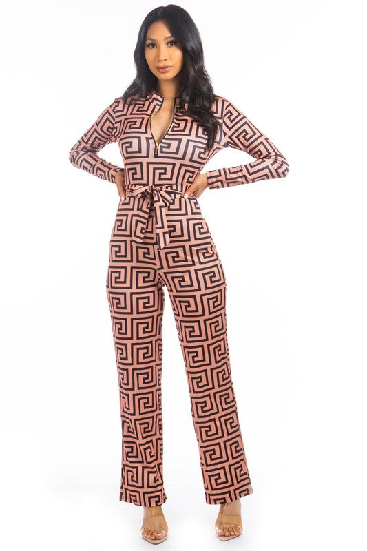 SEXY MAZE PRINT JUMPSUIT