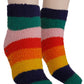 Patterned Fuzzy Fleece Indoor Mid-Crew Socks