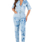 SEXY TIE DYE DENIM JUMPSUIT