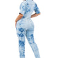 SEXY TIE DYE DENIM JUMPSUIT