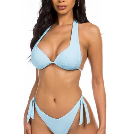 TWO-PIECE BIKINI HALTER TOP