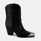 Beast Fashion Faux Leather Metal Toe Ankle Boots