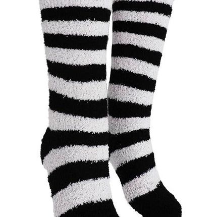 Bold Stripe Indoor Home Fuzzy Fleece Mid-Calf Socks