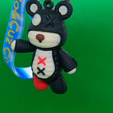 Cute black handicap bear keychain