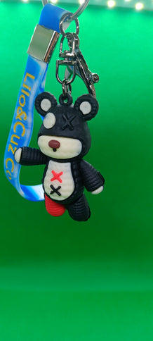 Cute black handicap bear keychain