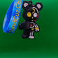 Black robot bear keychain