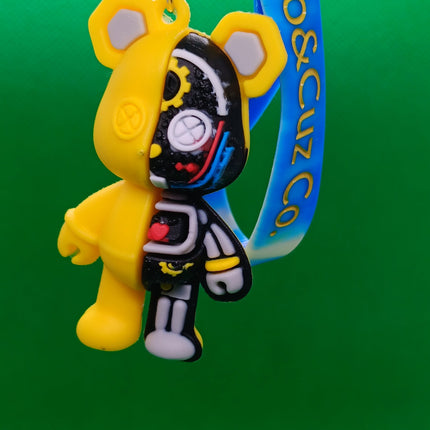 Yellow robot bear keychain