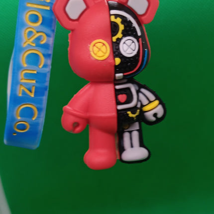 Red robot bear keychain