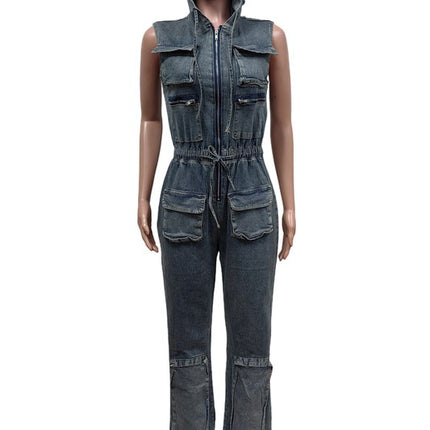 WOMEN FASHION DENIM CARGO STYLE JUMPSUIT