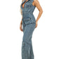 WOMEN FASHION DENIM CARGO STYLE JUMPSUIT