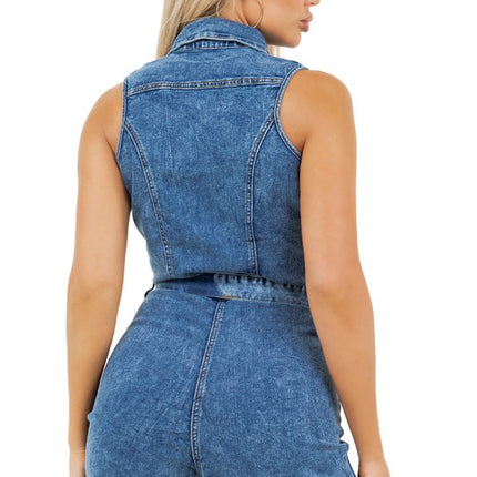 WOMEN FASHION DENIM ROMPERS