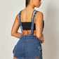 WOMEN FASHION DENIM SHORT OVERALLS