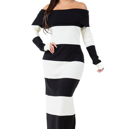 WOMEN FASHION LONG MAXI KNIT DRESS