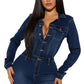 WOMEN DENIM SEXY JUMPSUIT