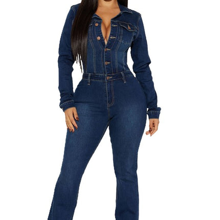 WOMEN DENIM SEXY JUMPSUIT