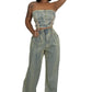 WOMEN FASHION DENIM TWO PIECE PANTS SET