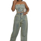 WOMEN FASHION DENIM TWO PIECE PANTS SET