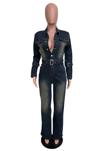 WOMEN DENIM SEXY JUMPSUIT