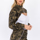 American Bazi Camouflage Cropped Jacket with Chains