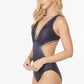 ONE-PIECE BATHING SUIT SIDE CUT-OUT WITH PRINTS ED