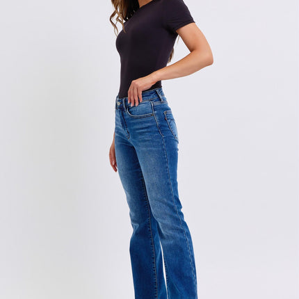 Judy Blue Full Size Run Mid-Rise Bootcut Jeans with Thermal Lining