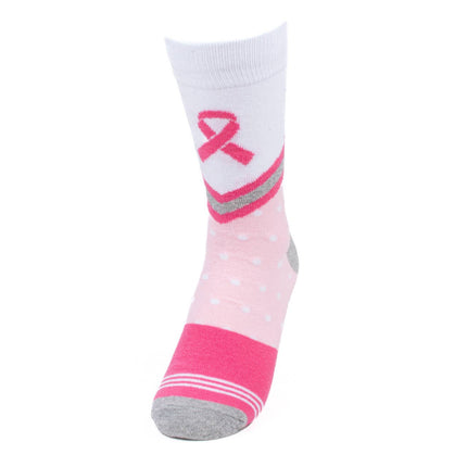 Women's Breast Cancer Awareness Pink Ribbon Novelty Socks