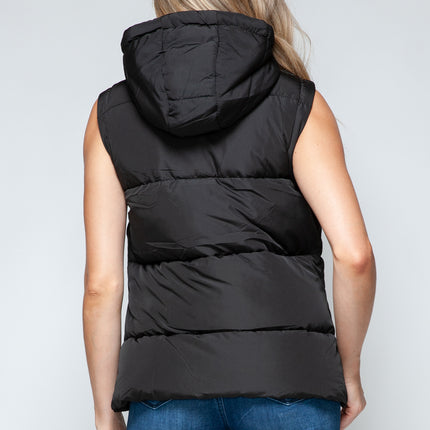 Snobbish Snap and Zip Closure Hooded Vest