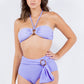 TWO PIECE HALTER NECKLINE BOW WITH BUCKLE