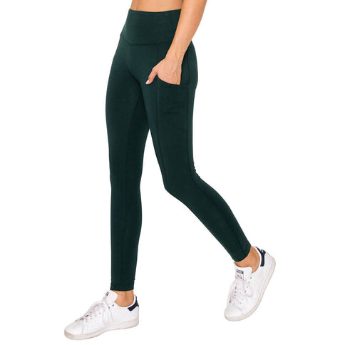 PLUS COTTON WIDE WAISTBAND LEGGINGS WITH POCKETS