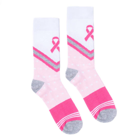 Women's Breast Cancer Awareness Pink Ribbon Novelty Socks