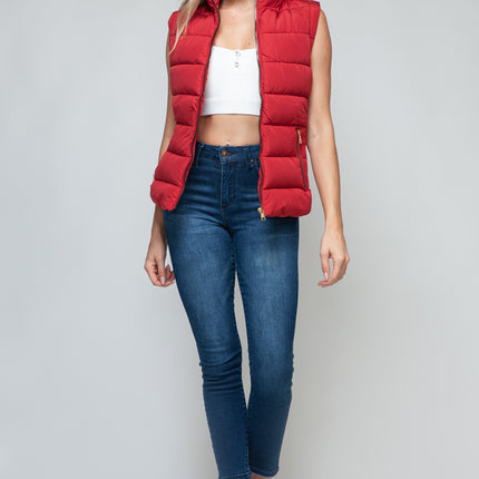 Snobbish Zip Up Turtleneck Vest with Pockets