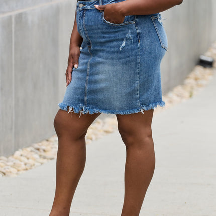 RISEN Amelia Full Size Denim Mini Skirt