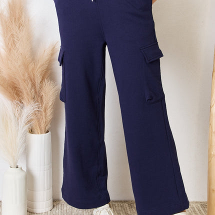 RISEN Drawstring Relaxed Cargo Wide Leg Pants