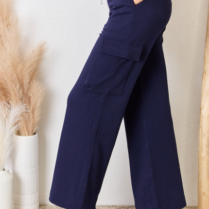 RISEN Drawstring Relaxed Cargo Wide Leg Pants