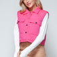 Snobbish Snap Down Quilted Crop Vest