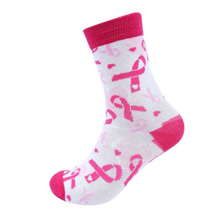 Women's Breast Cancer Ribbon Novelty Sock