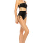 ONE PIECE SIDE LACE CUTOUT ONE SHOULDER SWIMSUIT