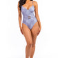 One Piece Buckle Belt embellish Denim Swimsuit