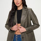 Coalition LA Single-Breasted Vegan Leather Blazer